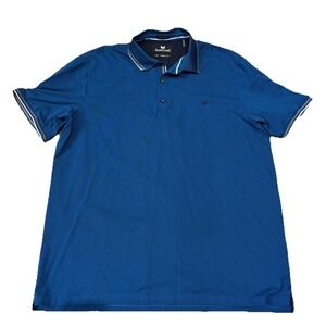 Buttercloth Icy Cotton Polo Shirt Mens XL Blue Black Check Regular Fit Casual